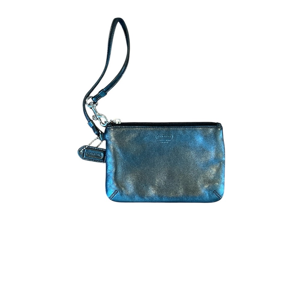 Small Black Leather Coach Wristlet